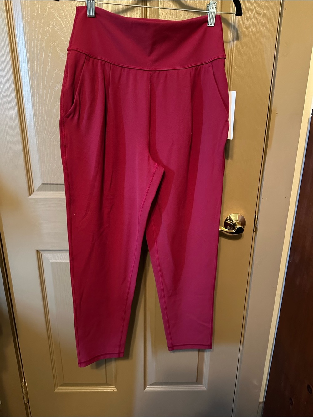 Athleta High-Waist Straight Leg Pull-On Pants in Berry NWT